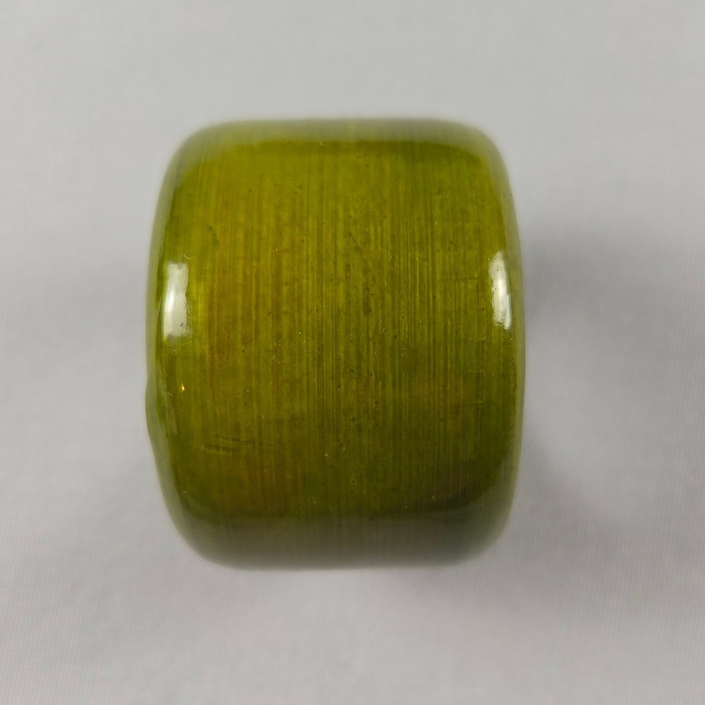 Vintage Set of 4 Olive Green Wooden Napkin Rings Mid Century Modern MCM - Picture 3 of 6